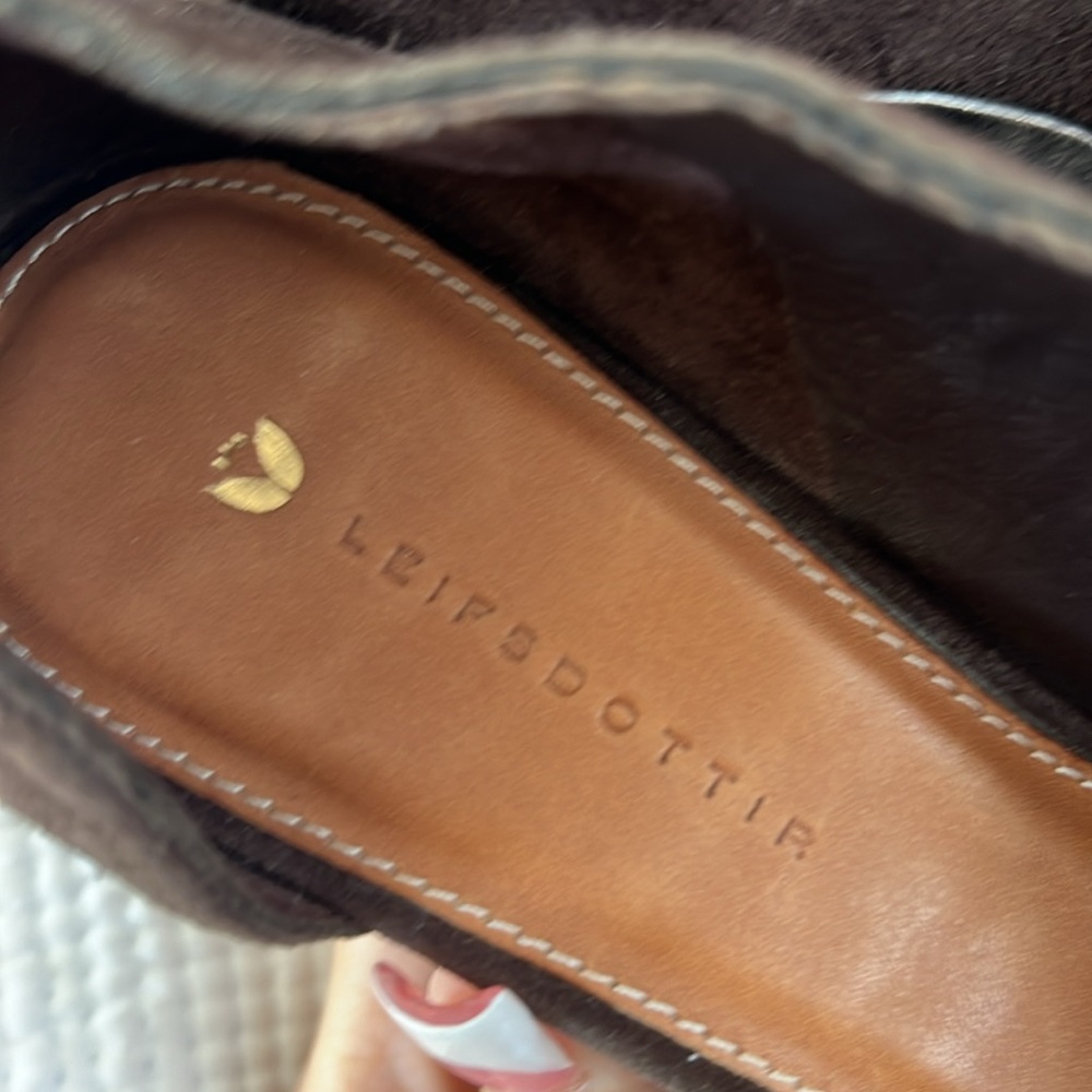 NWOT Anthropologie LEIFSDOTTIR Katrina Brown Suede Cut Out Platforms size 6.5 - Picture 8 of 8